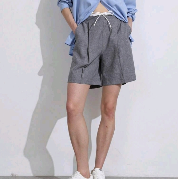 Women Casual 2 In 1 Straight Leg Shorts, Bermuda Shorts, Patchwork - Picture 4 of 5